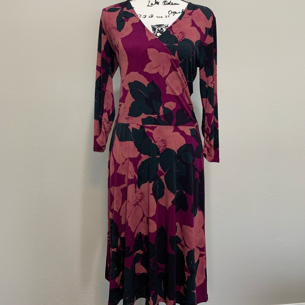 CAbi floral wrap dress